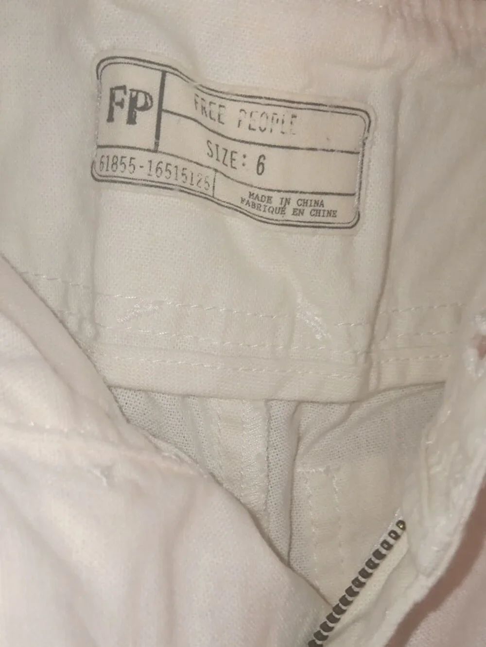 Free People Cream High-Rise Wide Leg Pants